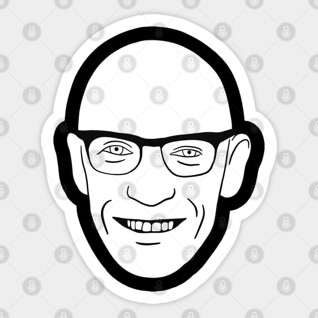 Foucault Minimal White Portrait Sticker by isstgeschichte